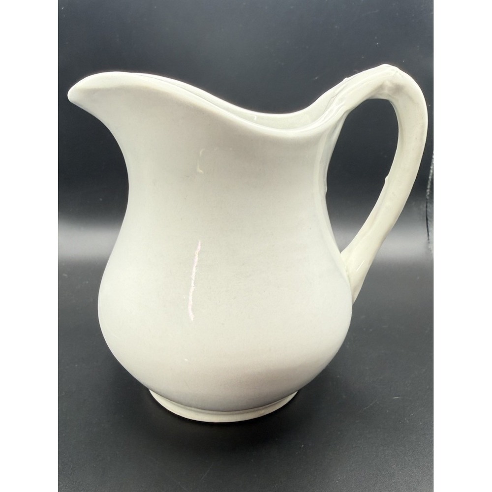 Antique 1900-1907 Liverpool Potteries Co White Ironstone 6" Milk Pitcher EUC